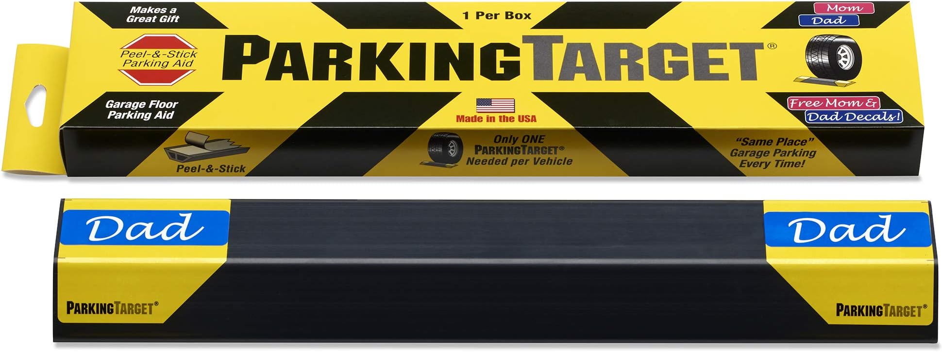 ParkingTarget 16” 1 pcs U.S.A. Garage Heavy Duty Parking Aid Car Stop Indicator Protects Car & Walls Stopper Easy Install Peel and Stick Gadget ipi-100 1 Pack, Part - 16"L x 1.25”H
