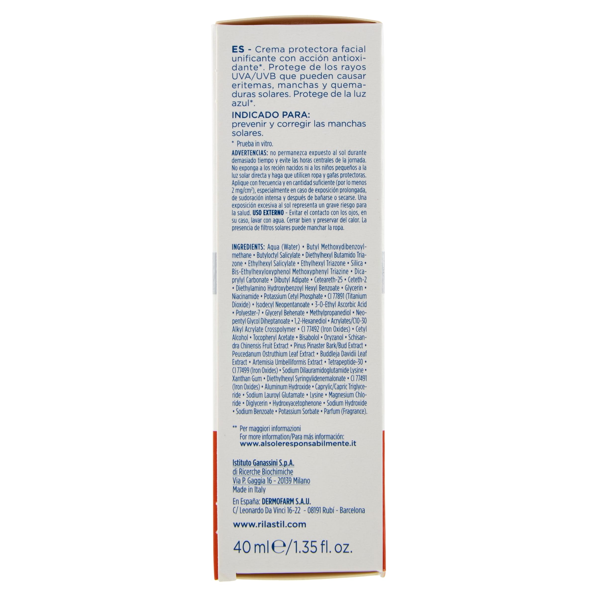 Rilastil D-Clar Crema Colorata Viso, Azione Depigmentante e Uniformante per Pelli Sensibili, SPF 50+, Medium, Confezione da 40 ml