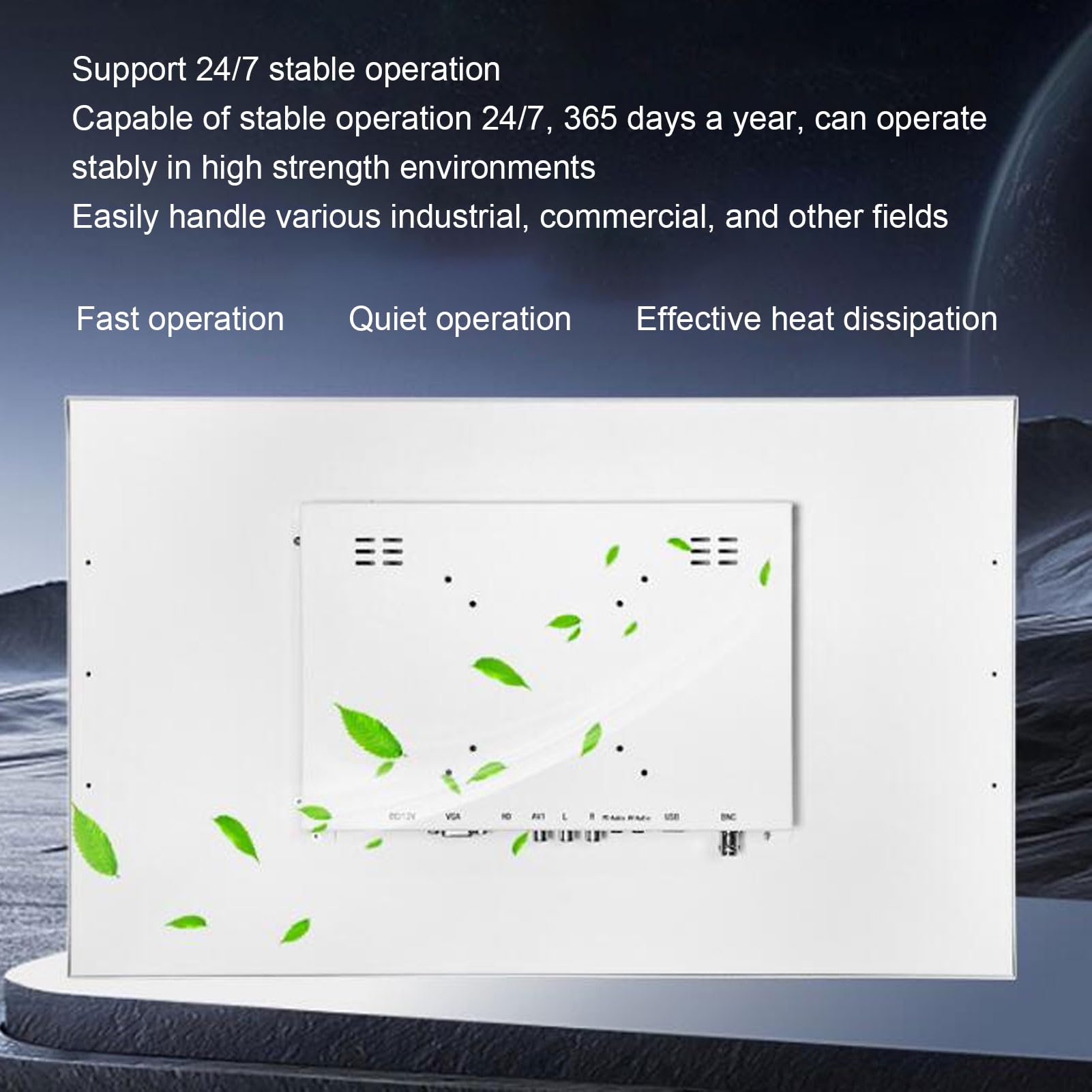 Dpofirs Monitor Przemysłowy 21,5 Cala, Wyświetlacz z otwartą ramką 1920x1080 z Portami VGA HDMI AV USB BNC, CiągłaPraca 7x24 dla rozwiązań Digital Signage POS KIOSK (wtyczka UE)