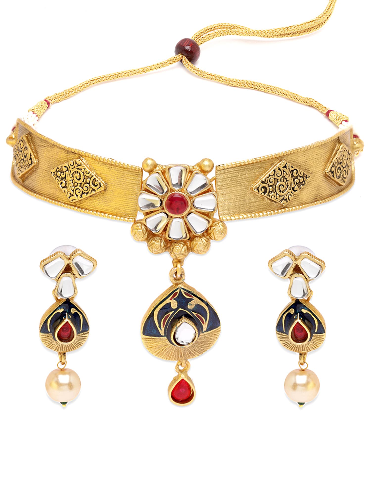 See full amazon price history chart for Karatcart Gold Plated Navy Blue Meena Tribal Choker Necklace Set Karatcart Gold Plated Navy Blue Meena Tribal Choker Necklace Set (B0BQYY9P6B) Amazon Price History, Amazon Price Tracker