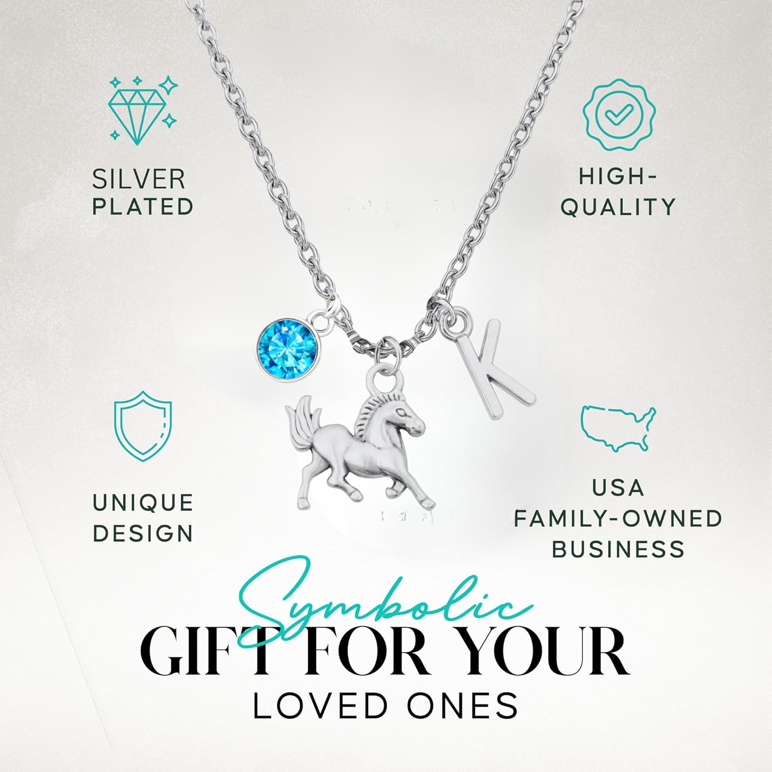 Horse Necklace • Pet Horse Jewelry • Racing Horse Pendant • Equestrian Gift Ideas • Horse Lover Charm Necklace for Women, Teens & Girls - Image 2