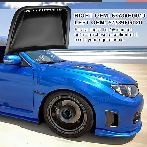 Miniatura 4 de 57739FG020 - Cubierta de esquina para parachoques lateral del conductor izquierdo compatible con Subaru Impreza WRX STi 2008 2009 2010 2011 2012