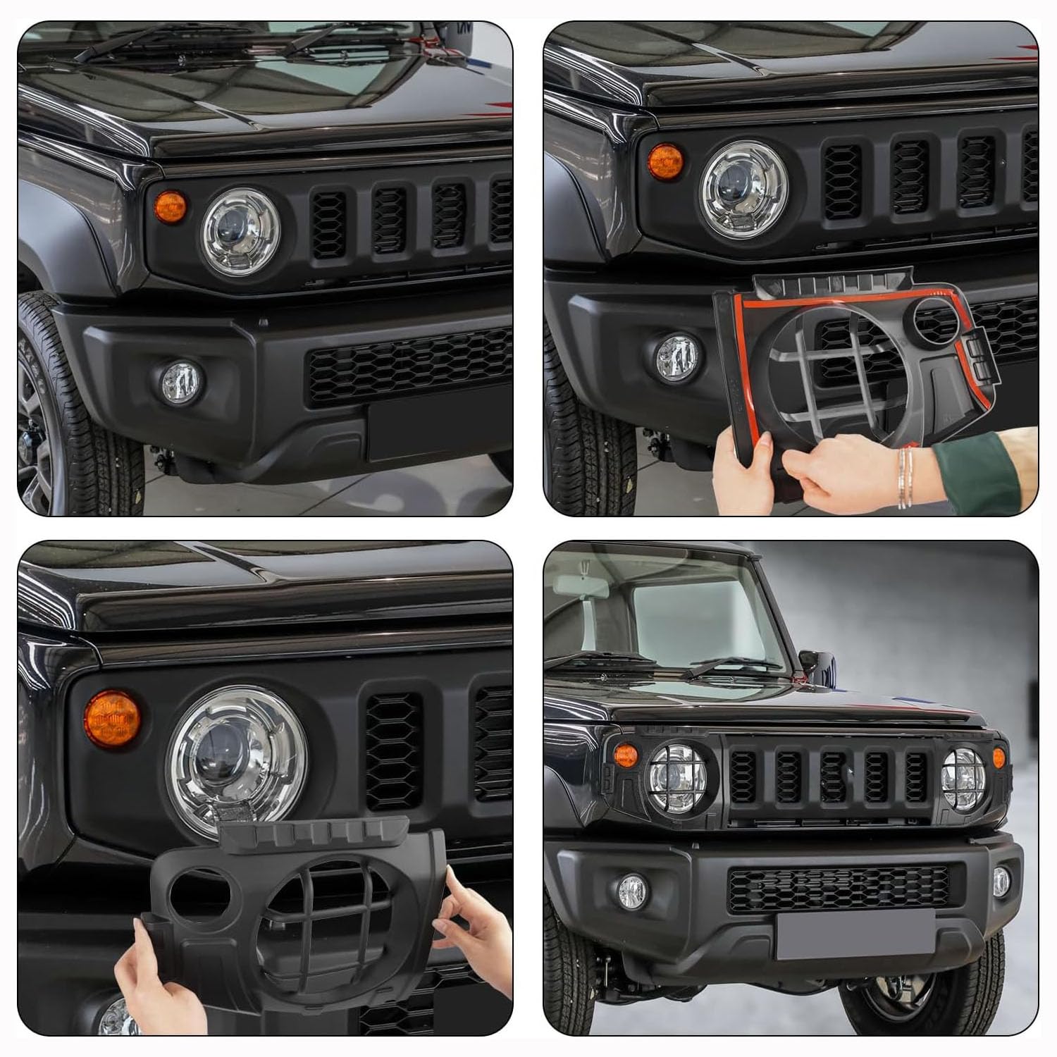 Archaic Osłona reflektora Suzuki Jimny JB64 Jimny Sierra JB74 2018-2024 Osłona reflektora, Jimny gl Osłona reflektora Osłona reflektora Osłona grilla Ochrona Części Zewnętrzne Akcesoria