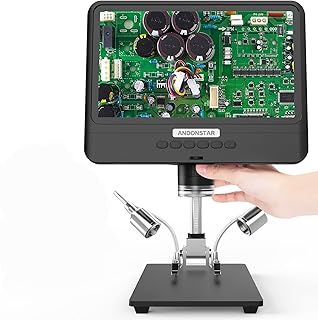 Andonstar AD208 Digital Microscope for Adults,8.5 inch LCD Screen Soldering Microscope,260X Digital Microscope 1080P Scope Soldering Tool (Black)