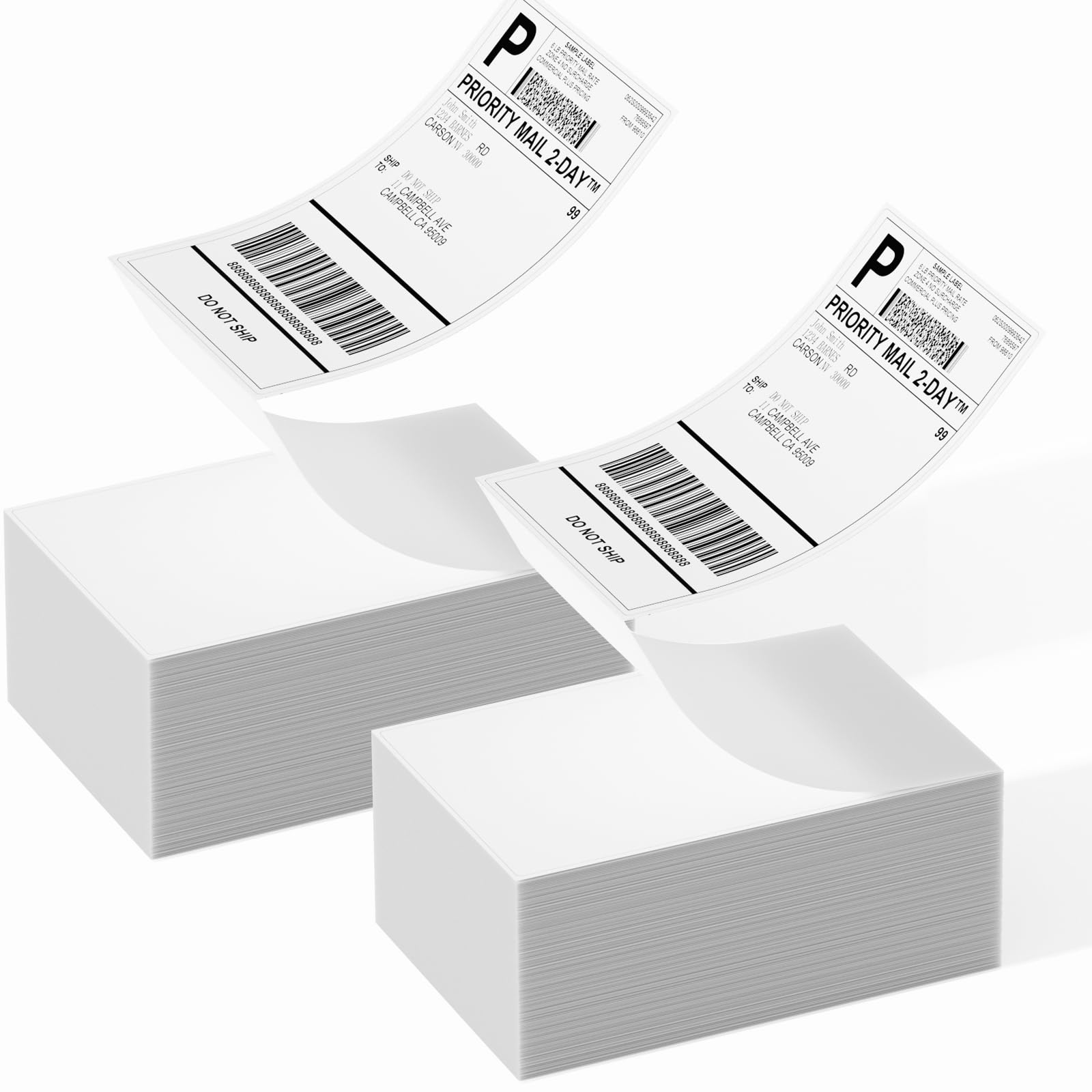 1000 Fanfold 4"x6" White Shipping Address Labels for Direct Thermal Printer