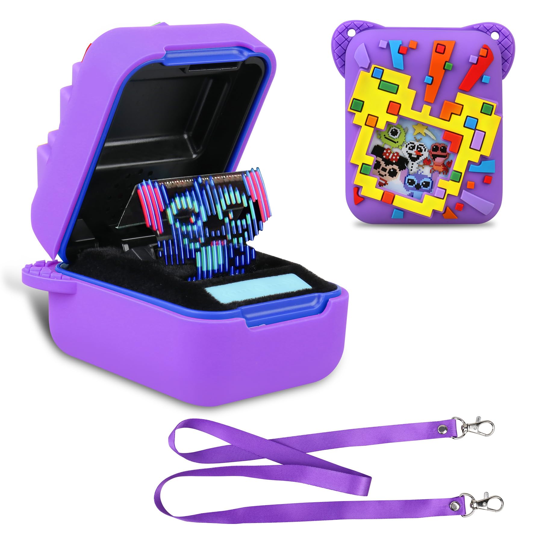 BOVKE Silicone Cover Case for Bitzee Disney Interactive Toy with 30 Characters Inside, Protective Skin Sleeve for Virtual Electronic Pets, Purple