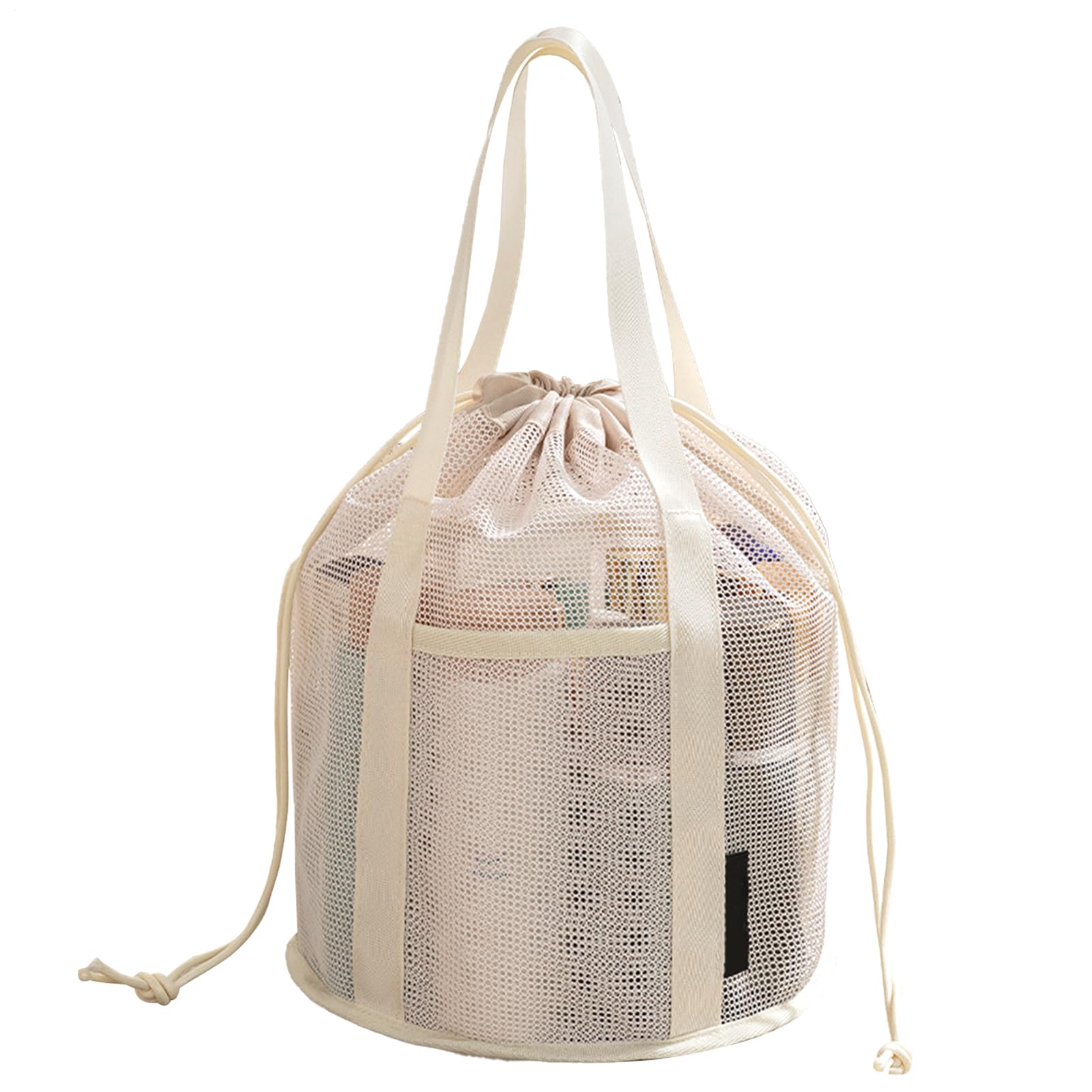 Jnilepfd メッシュ シャワー バッグ | ポータブルメッシュシャワーバッグ,バスケットデザイン収納ポーチ 寮・ジム・旅行・キャンプ・プール用