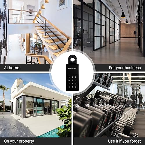 Miniatura 2 de Caja de bloqueo WiFi para exterior con puerta de entrada, control remoto, caja de bloqueo inteligente para llave de casa, manija de puerta y montaje