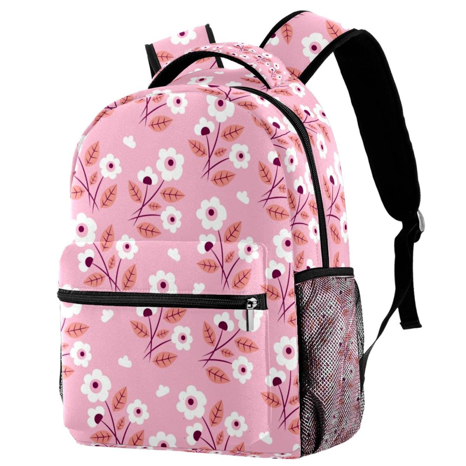 Mochila para portátil estampada bolsas de viaje ergonómicas con flores 7