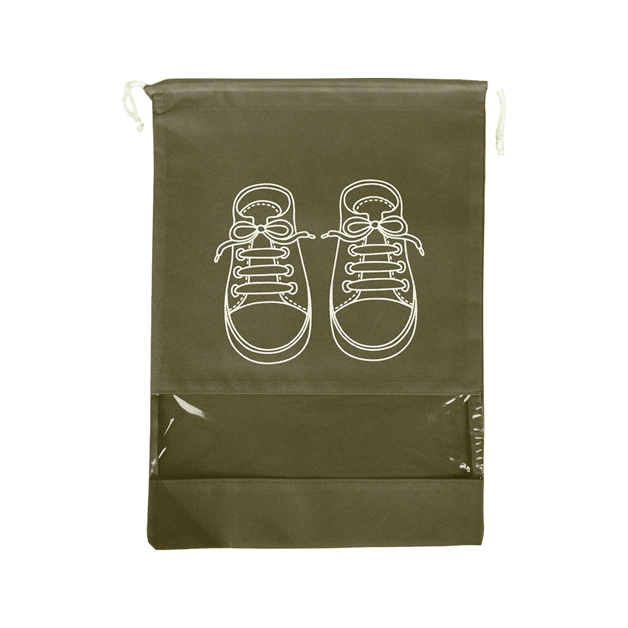 Bolsa de zapatos de viaje impermeable a prueba de polvo | Cordón de ajuste, ventana transparente, fácil de almacenar, ligero y compacto, uso diario