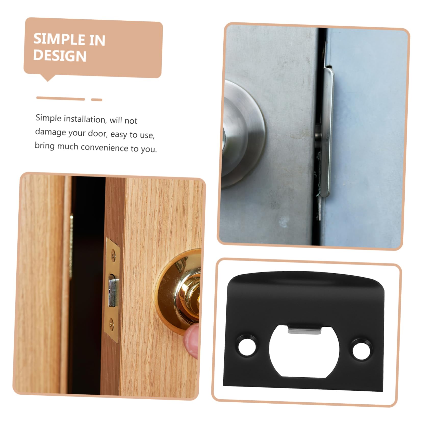 Tofficu Lot De 5 Loquets De Porte pour Portes Intérieures Kit De Renforcement De Pêne Dormant Gâche en T 4 Pièces X 5