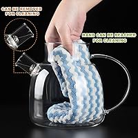 Vista 5 de WHJY Tetera de vidrio transparente para cocinar en la estufa, teteras transparentes con infusor para té suelto, tetera para hojas sueltas para agua