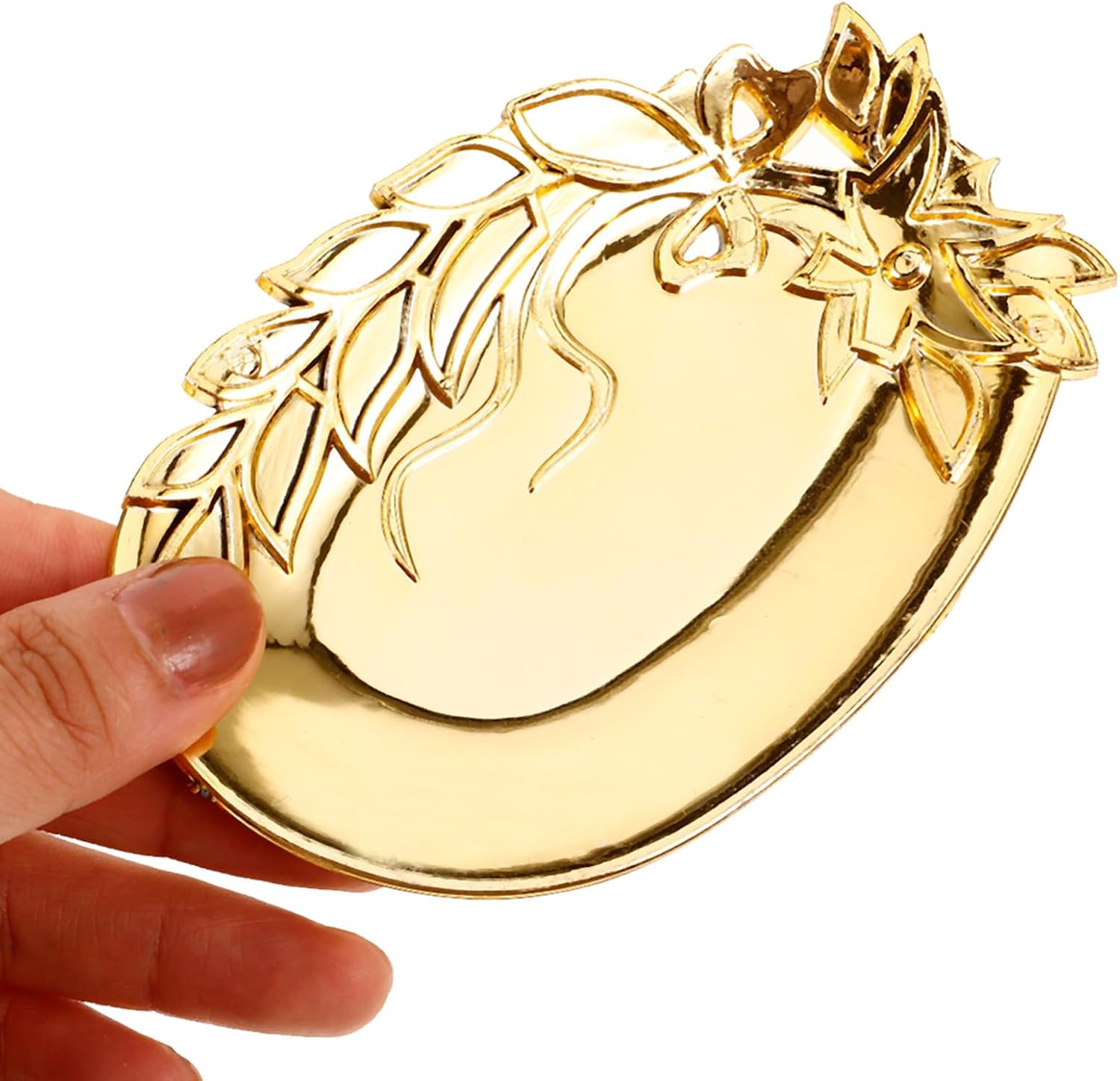 12pcs Golden Plastic Appetizer Plates for Snacks Serving and Candy