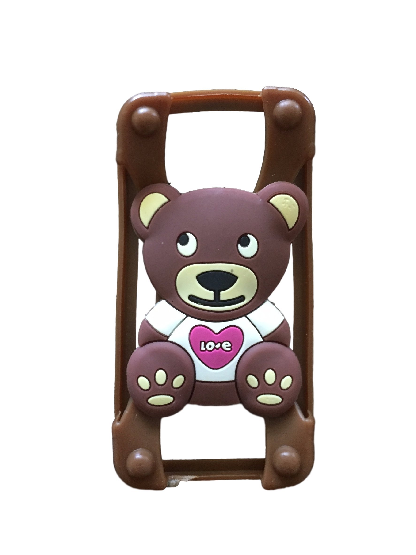 Odd Teddy Bear Universal Silicone Frame Bumper for iPhone 6 / 6S / 5 / 5S / 4 / 4S Soft Gel Phone Case Cover Fits Any Brand of Phone up to 5.5 Inch