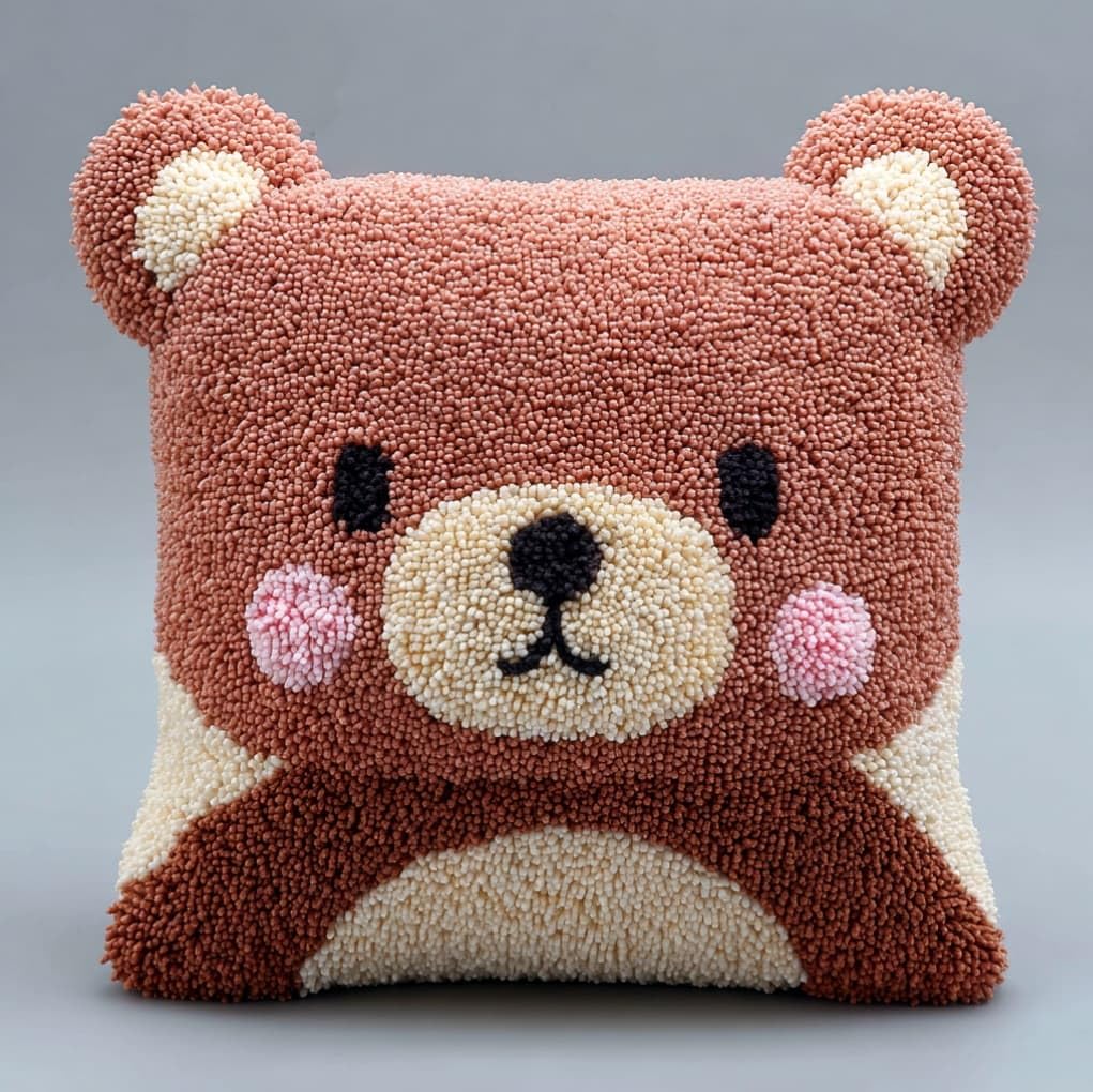 AxiangziK Latch Hook Cushion Kit 17x17 Inch,Cartoon Bear