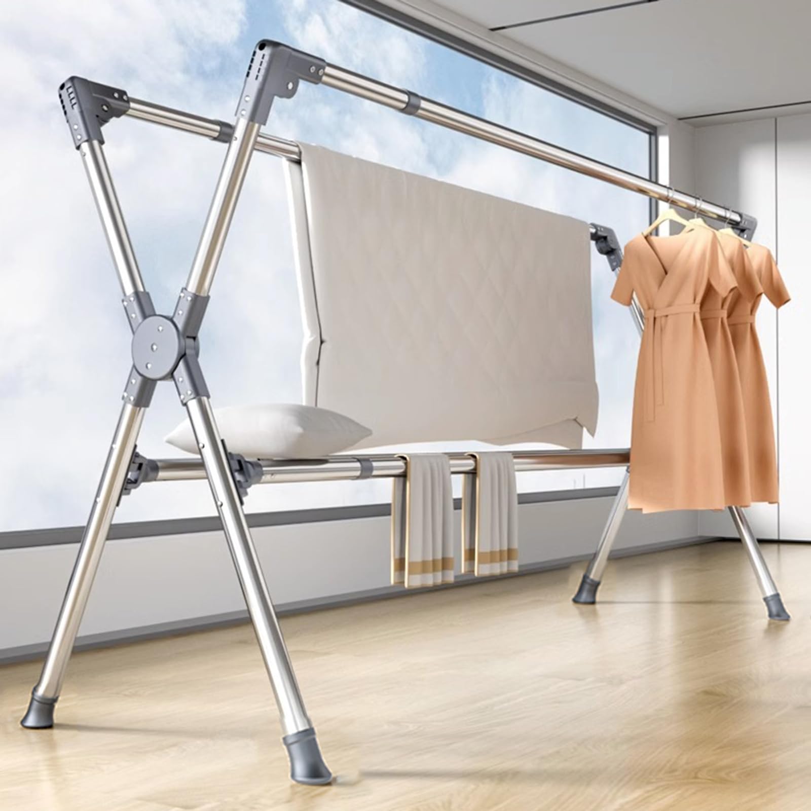 Étendoir à linge extensible robuste pour séchoir balcon et buanderie