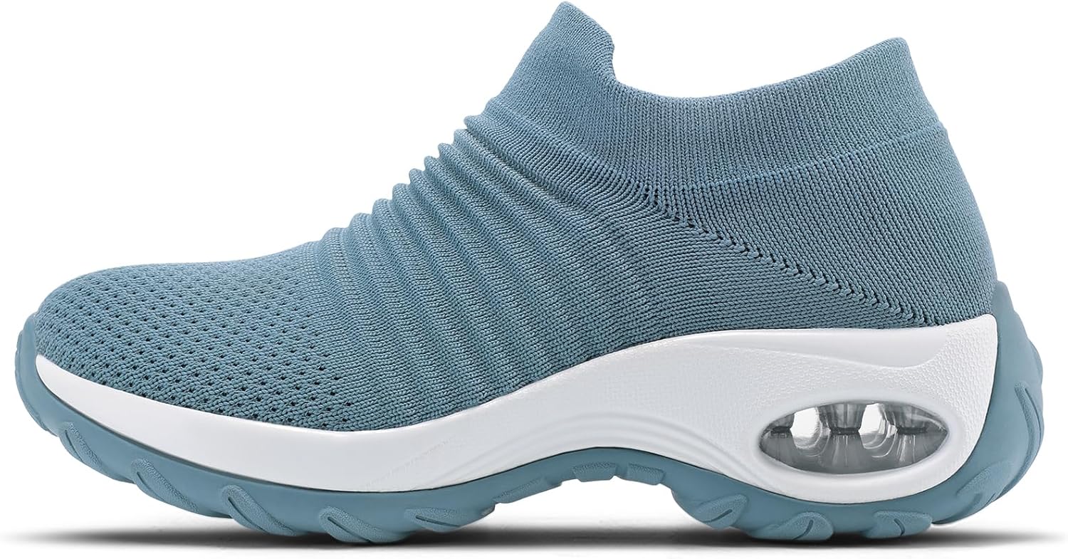 STQ Walking Shoes Women Slip on Sneakers Non Slip Work Arch Support Tennis Plantar Fasciitis Orthopedic Breathable Mesh Comfortable Ladies Nursing - Image 8