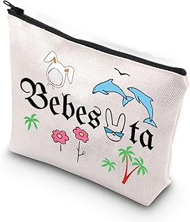 Singer Bunny Album Makeup Bag Bebesota Bunny Fans Gift Tu No Eres Bebesita Tu Eres Bebesota Music Zipper Pouch (Bebesota)