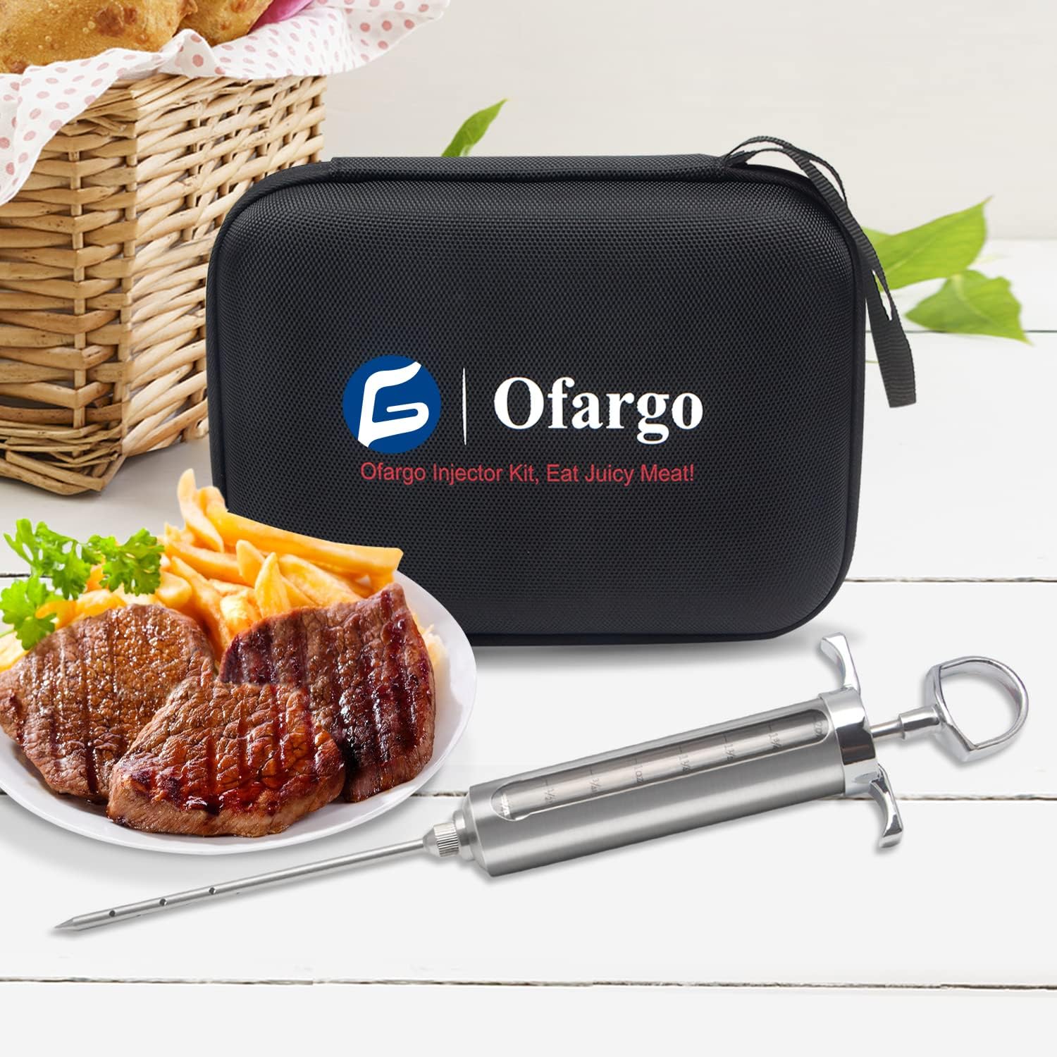 Buy Ofargo Meat Injector Kit for Smoker with 3 Marinade Flavor BBQ