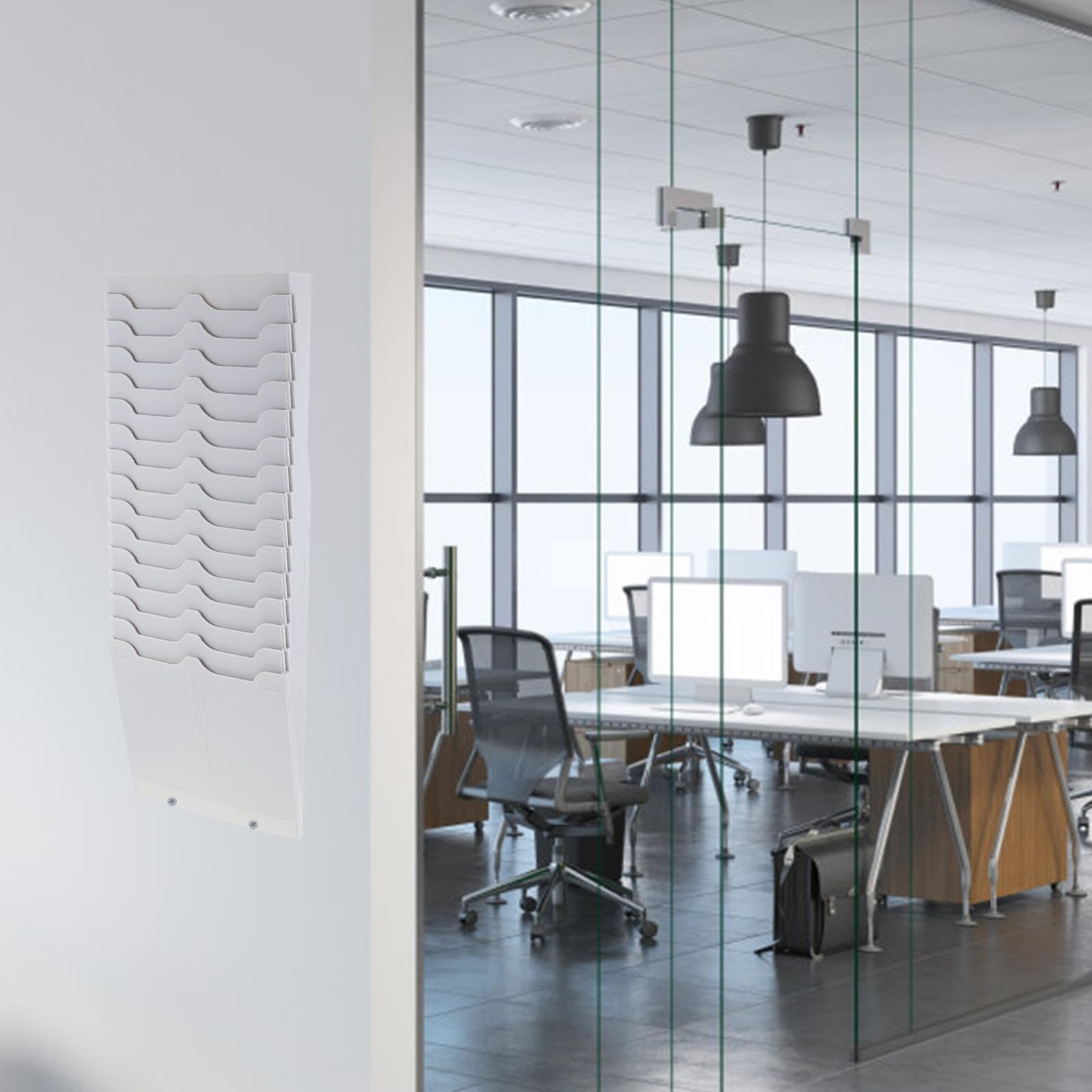 Zerodeko Scaffale Pratico e Funzionale Estensibile Porta Cartellini in Plastica 30 Slot Organizer da Muro per Conservazione Cartellini per Ufficio e Fabbrica
