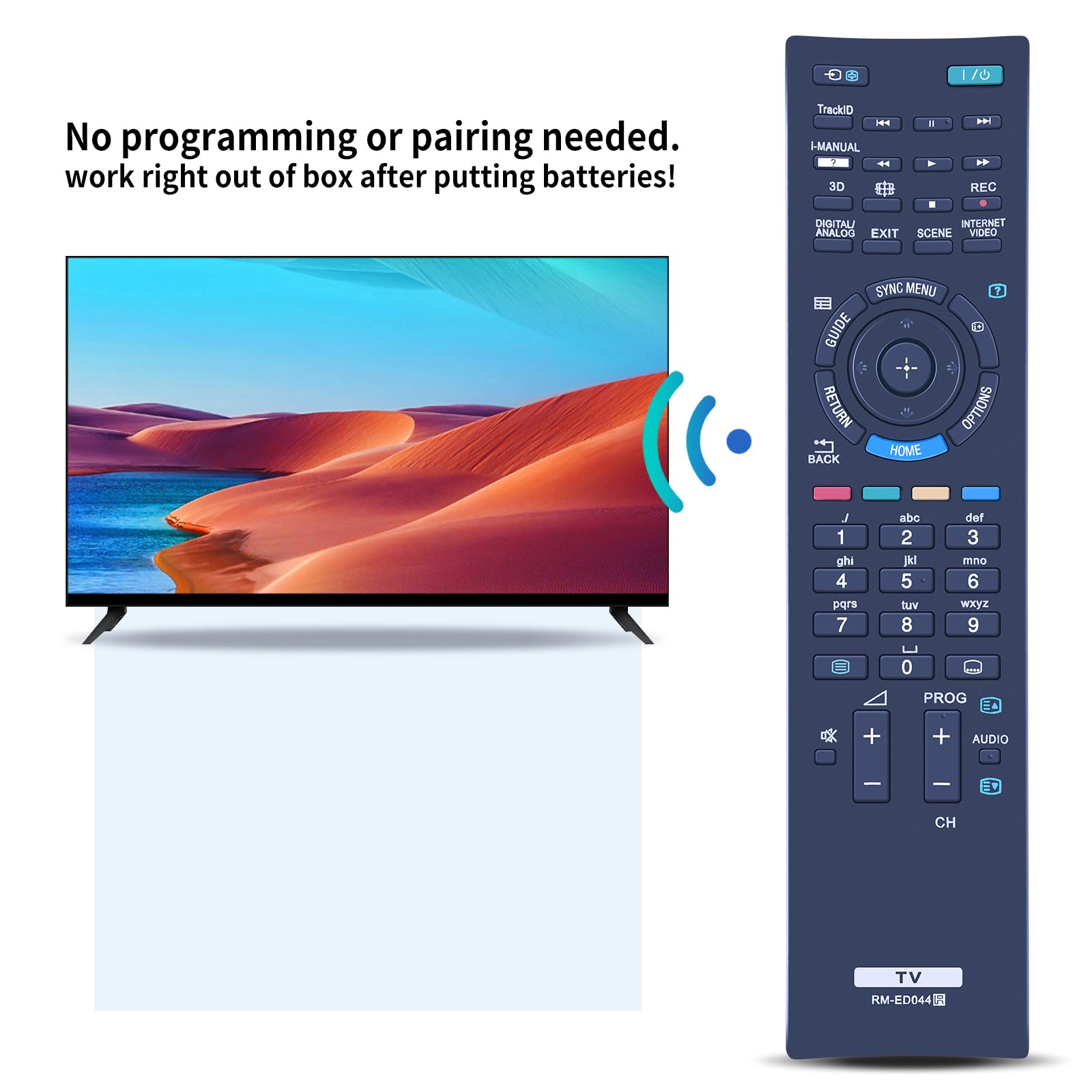 GOUYESHO RM-ED044 Remote Control Suitable for Sony Compatible with KDL-40EX723 KDL-37EX723 KDL-55EX721 KDL-46EX721 KDL-55EX728 KDL-46EX728 KDL-40HX725 KDL-60NX720 KDL-55NX720 KDL-46NX725 KDL-40NX725 - Image 4
