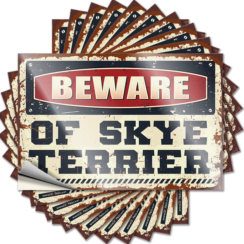 Fzfn Colour Van Garage Decal | Beware Of Skye Terrier Sweet Durable Vinyl Sticker Easy Apply For Ideas(8X12cm)