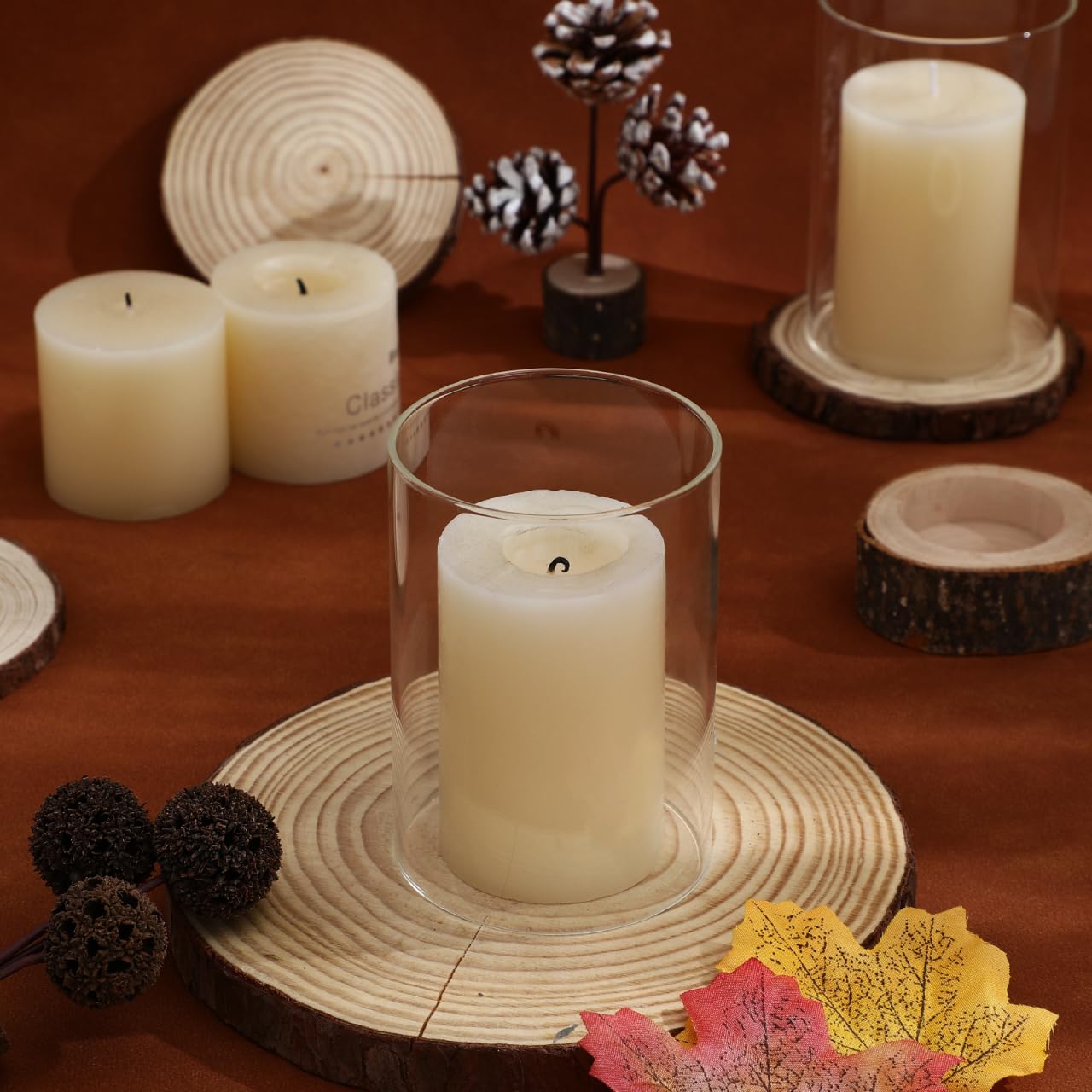 HOMSFOU 3 pezzi per colonna, copertura trasparente, vaso per uragani, estremità del lampadario * cm canna fumaria presa cm forniture fusione cilindro di ricambio cilindrico candela matrimonio