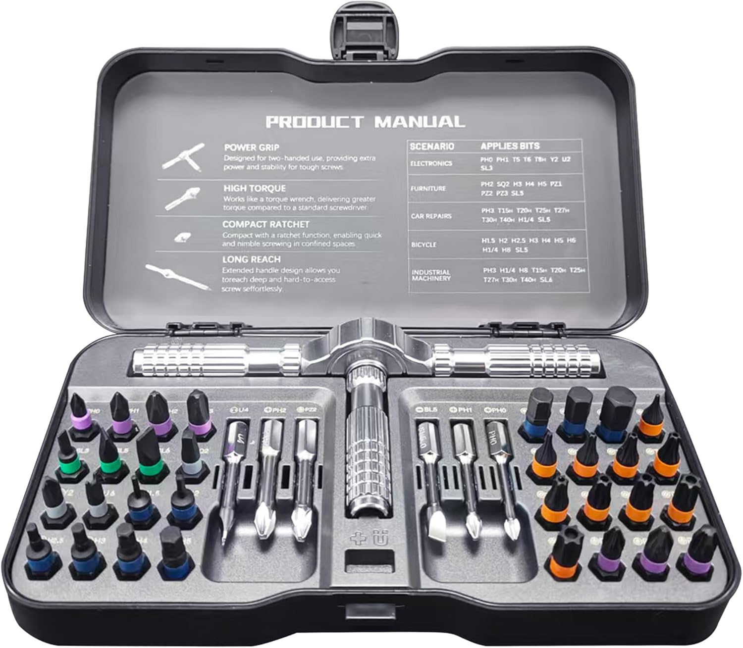 42 in 1 Ratchet Screwdriver Set, Strong Rustproof Magnetic Screwdriver Sets with Premium Storage Case, Ratcheting Screwdriver Set for Furniture Assembly and Disassembly, Glasses, Smart Phone Repair