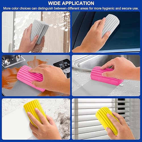 Miniatura 7 de Paquete de 4 cepillos de esponja limpios, productos de limpieza, plumero mágico Taykos Damp para limpieza de ventanas de automóvil, persianas,