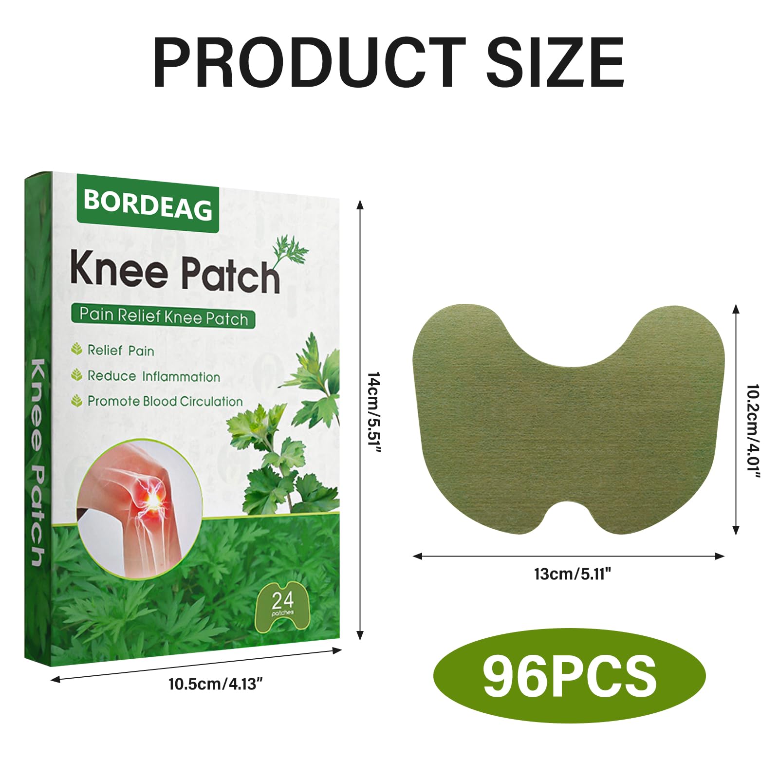 Patch Anti Dolore Ginocchia: 96 Pezzi Patch Riscaldante Posteriore Anti Dolore Assenzio, Knee Pane Rilievo per Ginocchia Schiena Collo Spalla Muscolare Articolazioni