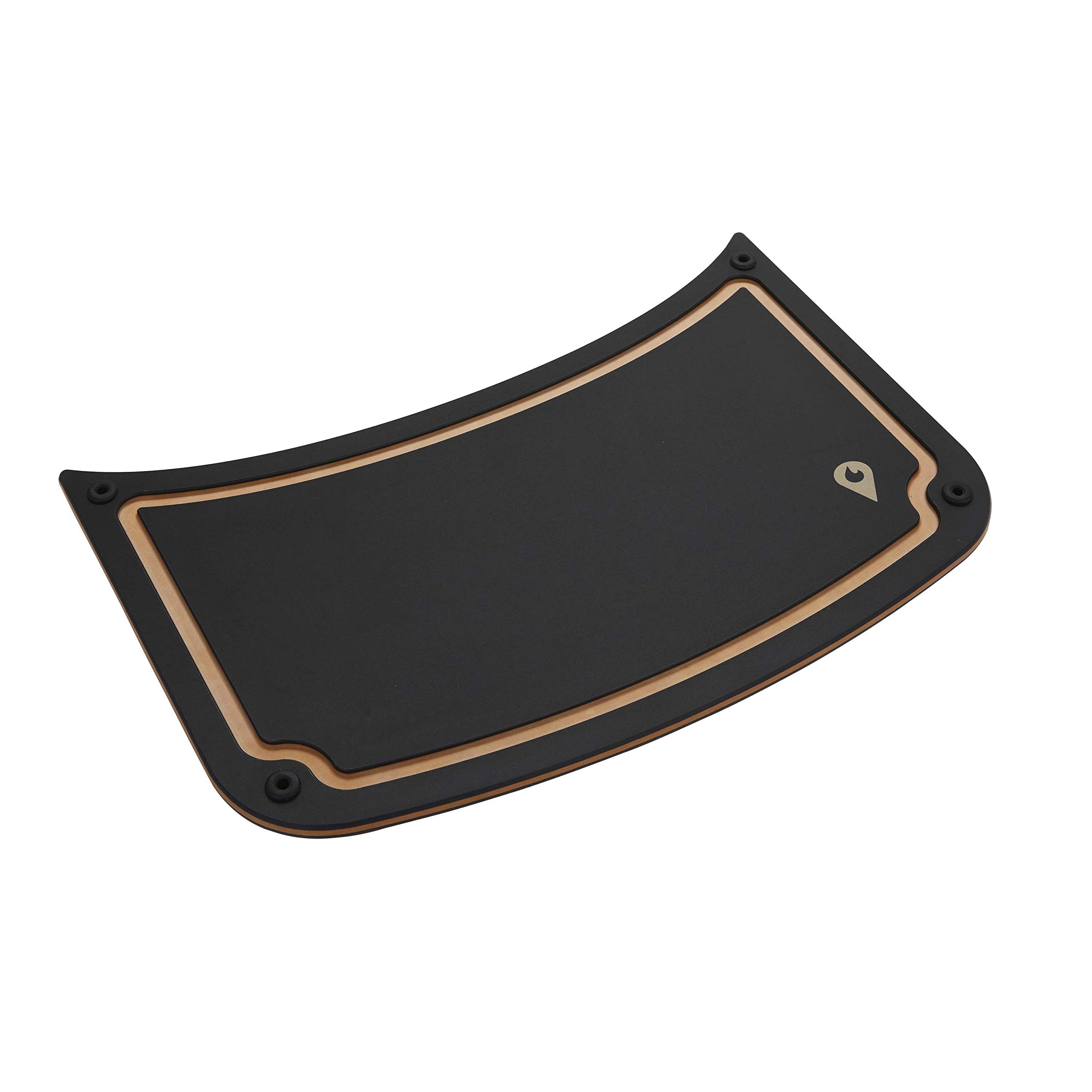 Weber Traveler Tagliere Reversibile per Taglio e Servizio, Forma Compatibile con tavolino Laterale, Utilizzabile su Entrambi i Lati, Maniglie Antiscivolo – Nero (7031)