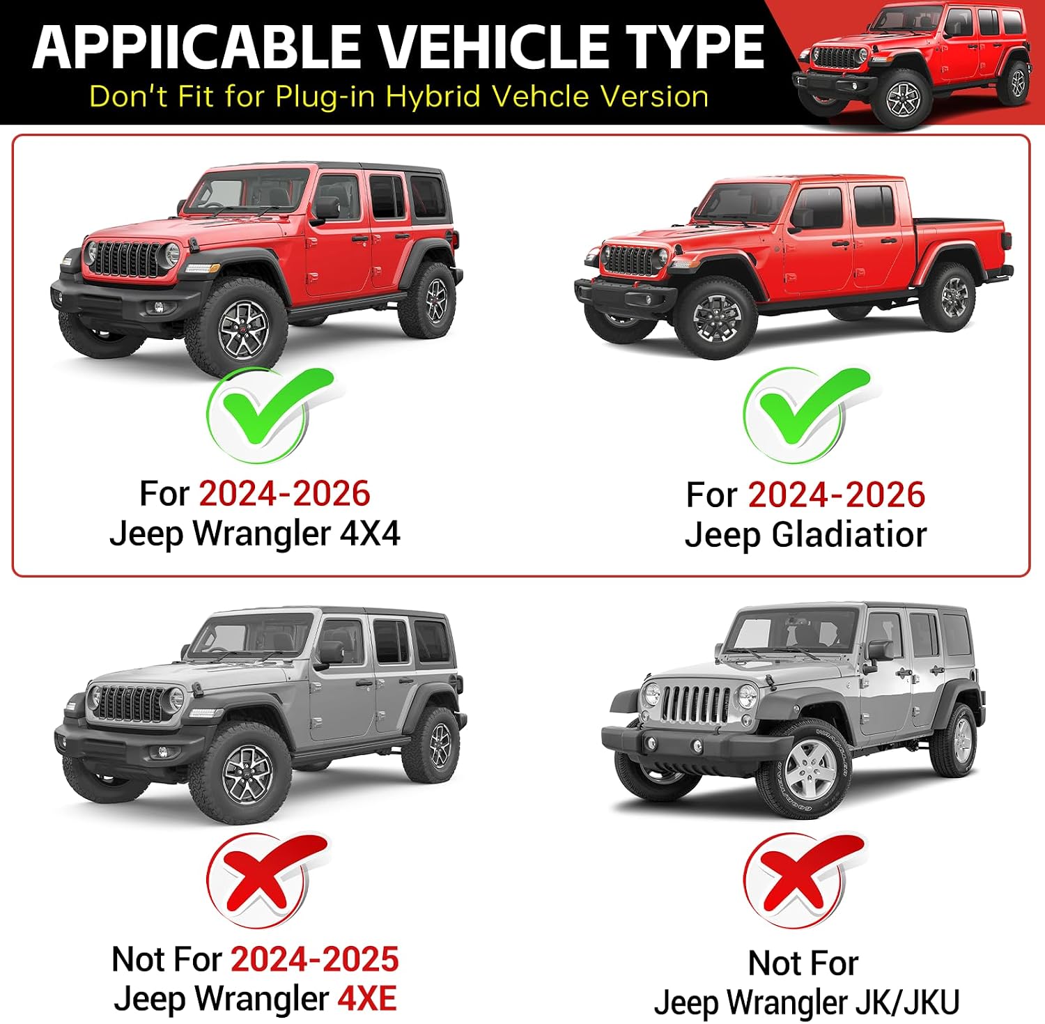 Magnetic Phone Mount Fit for 2024-2026 Jeep Wrangler 4X4&Gladiator image 2