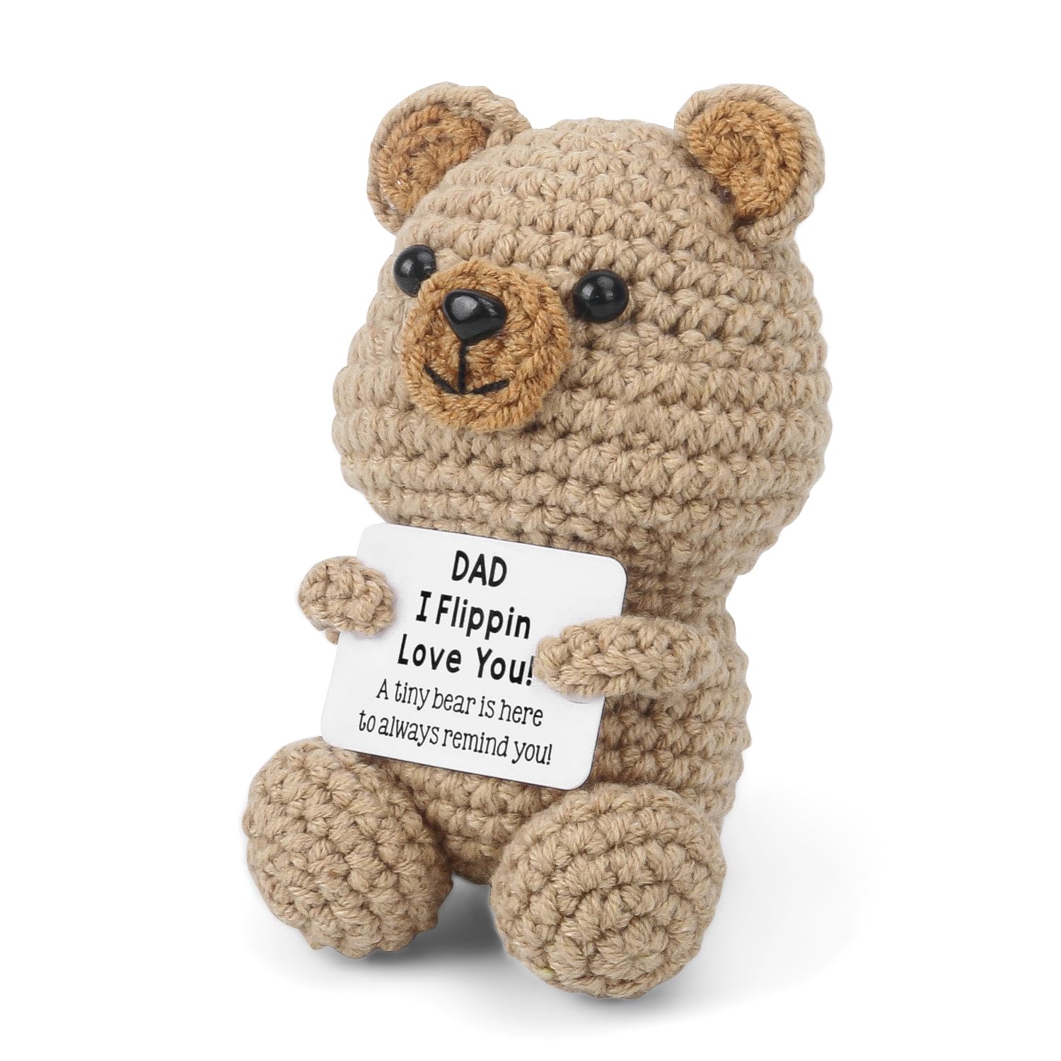 atimier Funny Dad Gifts - Ideal for Dad's Birthday, Father's Day, Easter, Christmas & Valentine's Day | Handmade Crochet Bear(Dad)