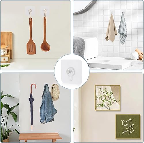 Miniatura 3 de 30 ganchos de pared autoadhesivos sin taladro, ganchos para colgar, ganchos de marco sin dejar rastros sin clavos para montaje en estante de pared,