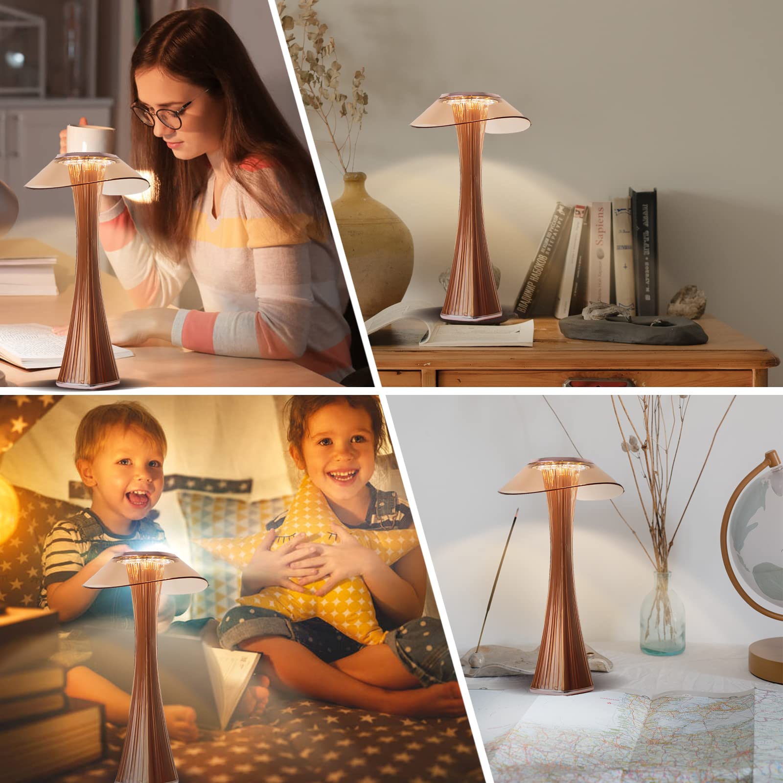 GreenCC - Lampada da tavolo ricaricabile con USB, semplice lampada a LED, per studenti e studenti, per camera da letto, comodino e comodino, ideale come regalo per uomini, donne, adolescenti, bambini