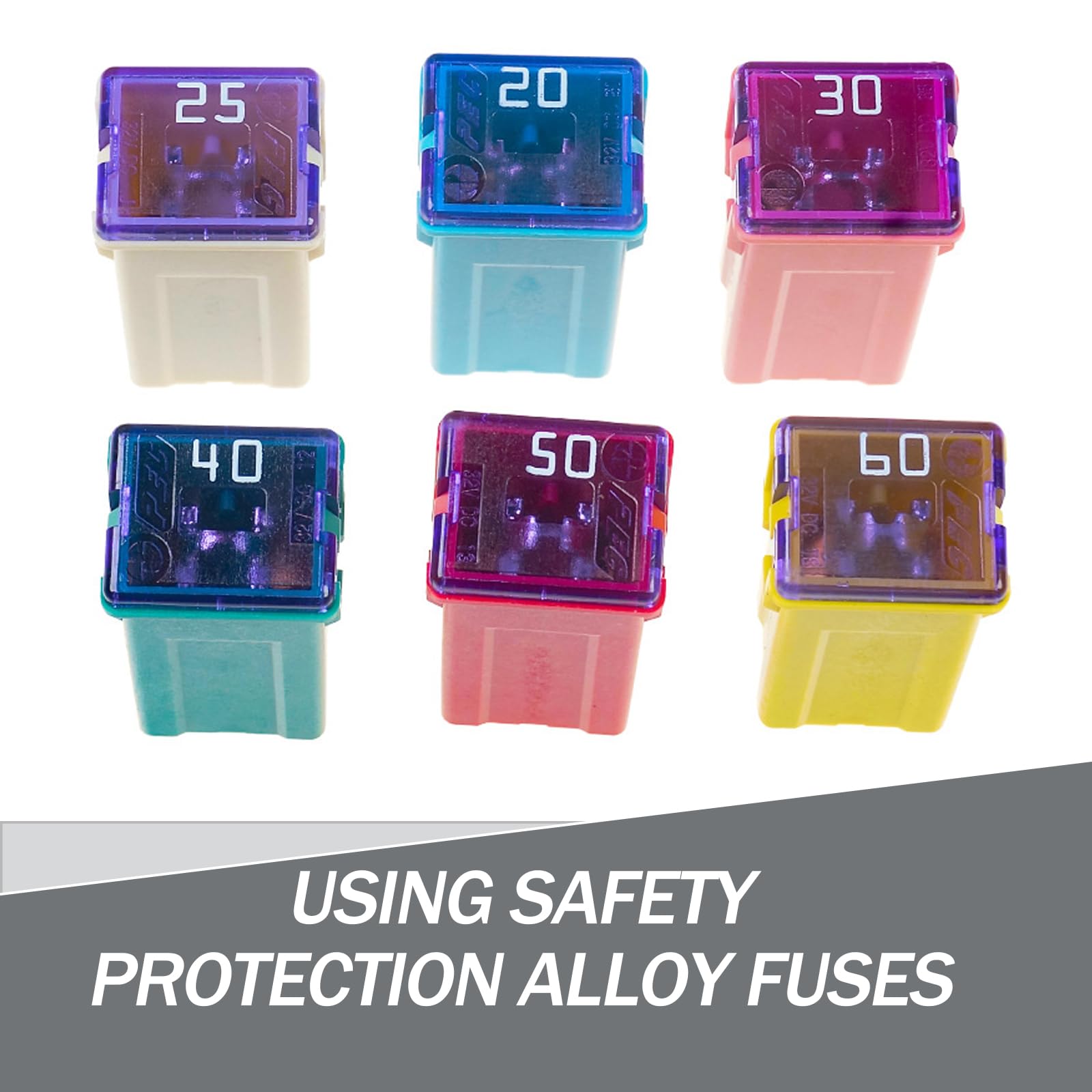 20A To 60A 6-Piece Car Fuse Assortment Set - 20A 25A 30A 40A 50A 60A ...