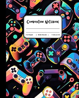 Composition Notebook Wide Lined: Colorful Video Game Notebook For Gamers Boys & Kids | School Supplies