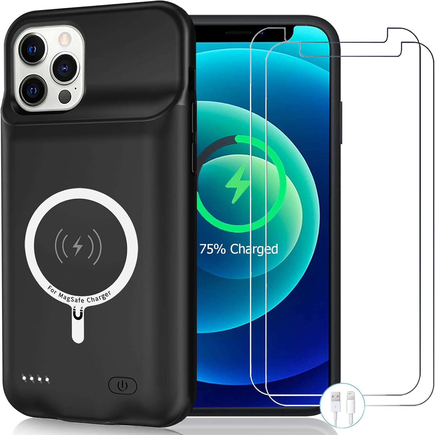 Wireless Charging Case for iPhone 12/12 Pro, 10000mAh High