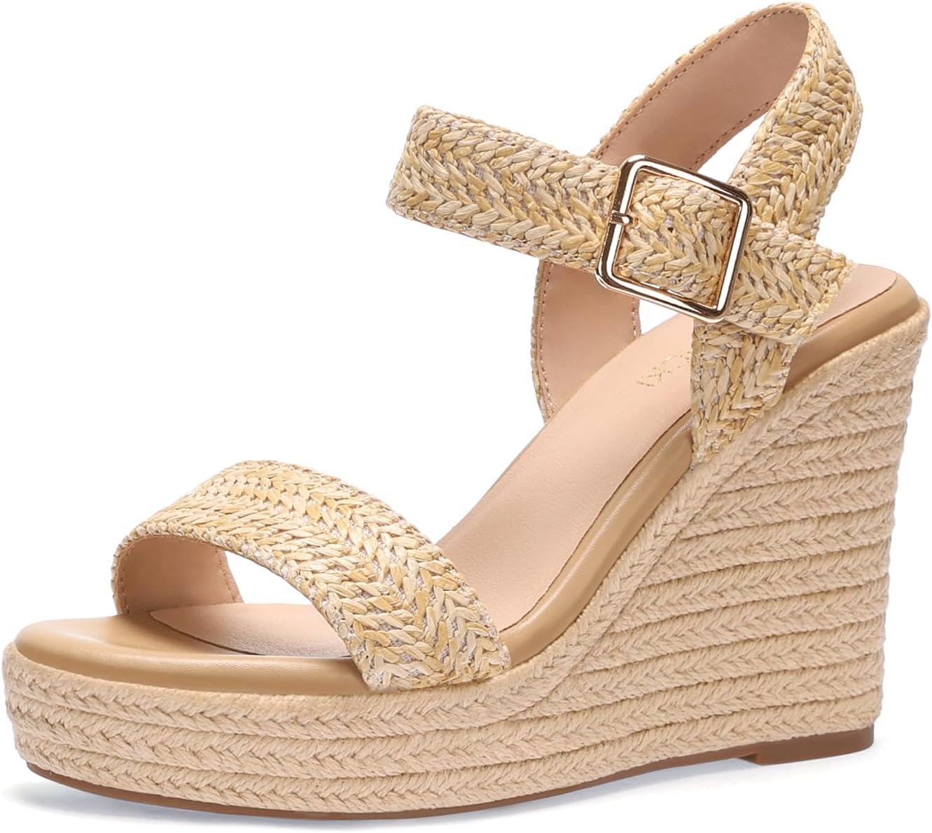 VICKI·VICKI Wedges for Women Platform Sandals Wedge Heels for Sandals Comfortable Summer Espadrille Shoes Ankle Strap&Open Toe - Image 7