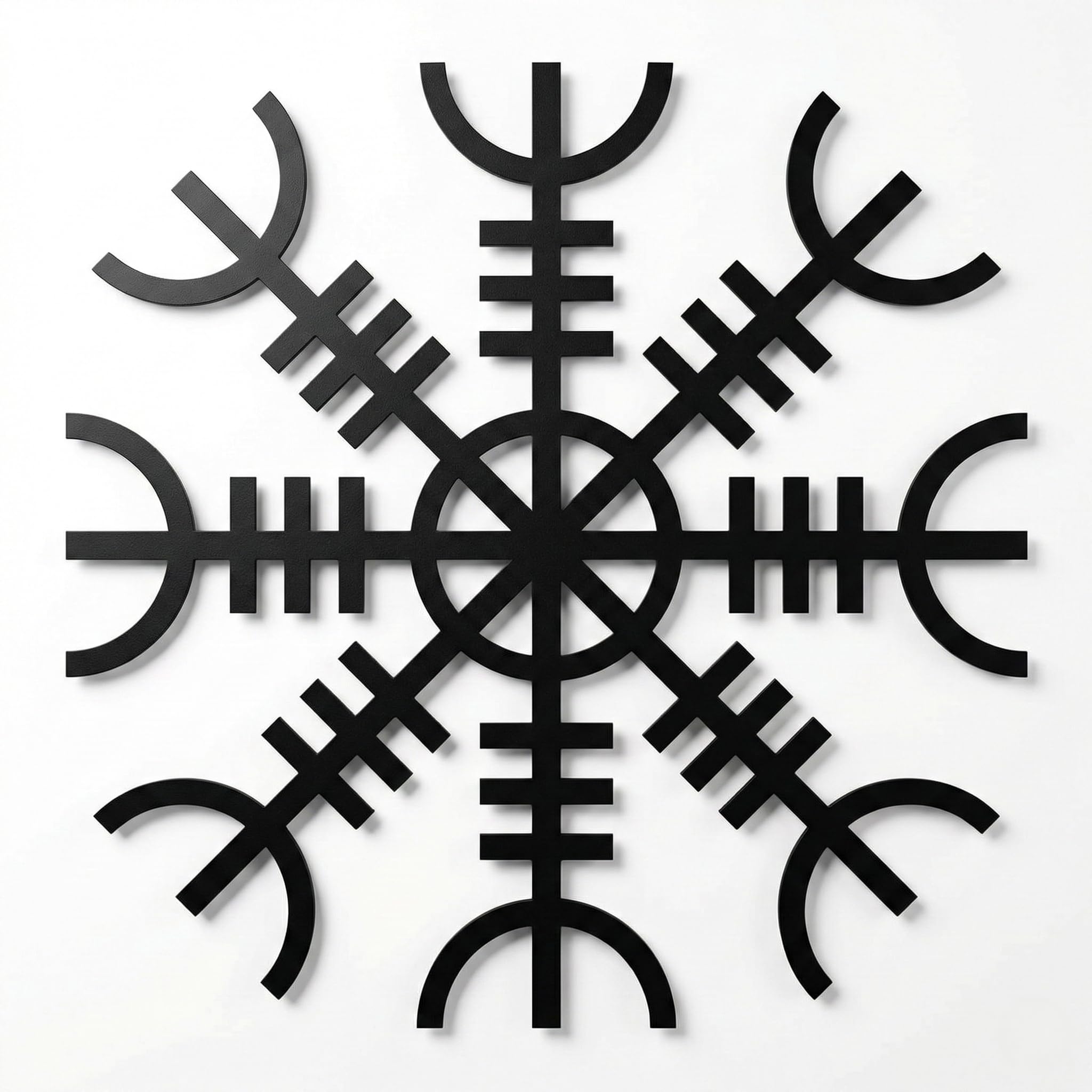 DEKADRON Metal Wall Art, Metal Viking Decor, Nordic Mythology Vegvisir Runes and Symbols, Metal Wall Decor, Norse, Home Decor, Interior Decoration (24" W x 24" H / 60x60 cm)
