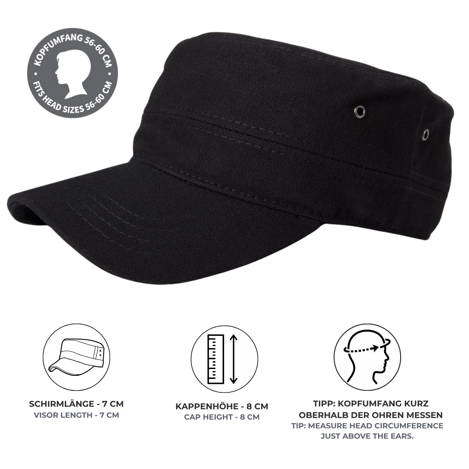 styleBREAKER Gorra Militar Unisex de Lona con Visera Curva, Ajustable para Hombres y Mujeres, Estilo táctico, Ideal para Uso Casual y Outdoor