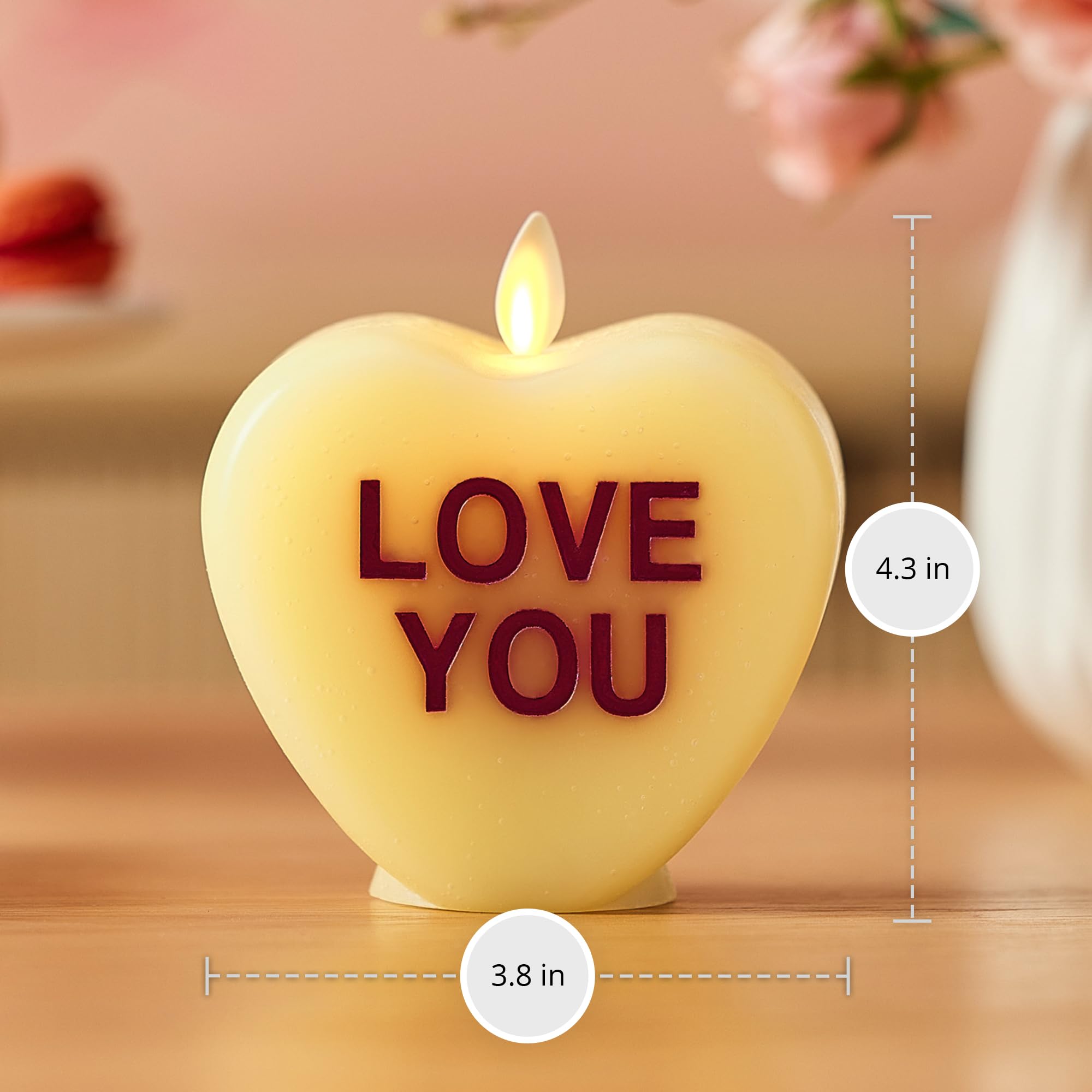 Amazon.com: Luminara Candy Heart Love You Lemon Chiffon Candle