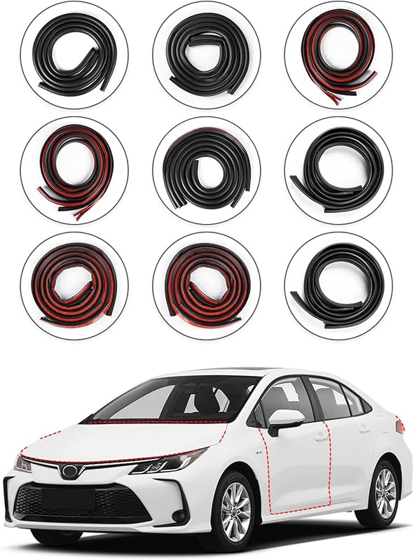 Kit de Borrachas de Vedação das Portas BIOOICH para Toyota Corolla 2014–2019 – 9 peças