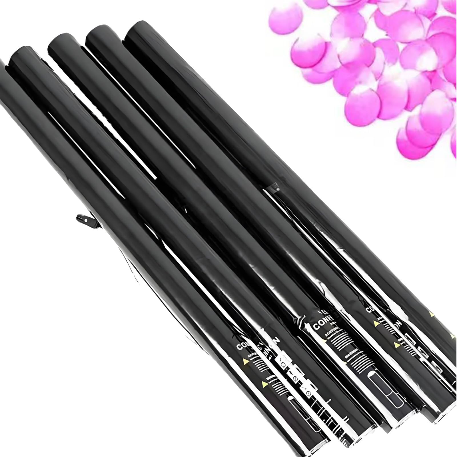 25/50 Konfettikanonen, perfekt für Partys, 80 cm Lange Konfettikanonen, kompatibel mit Konfettimaschinen, für Abschlussfeiern und Silvester Petal-50PCS