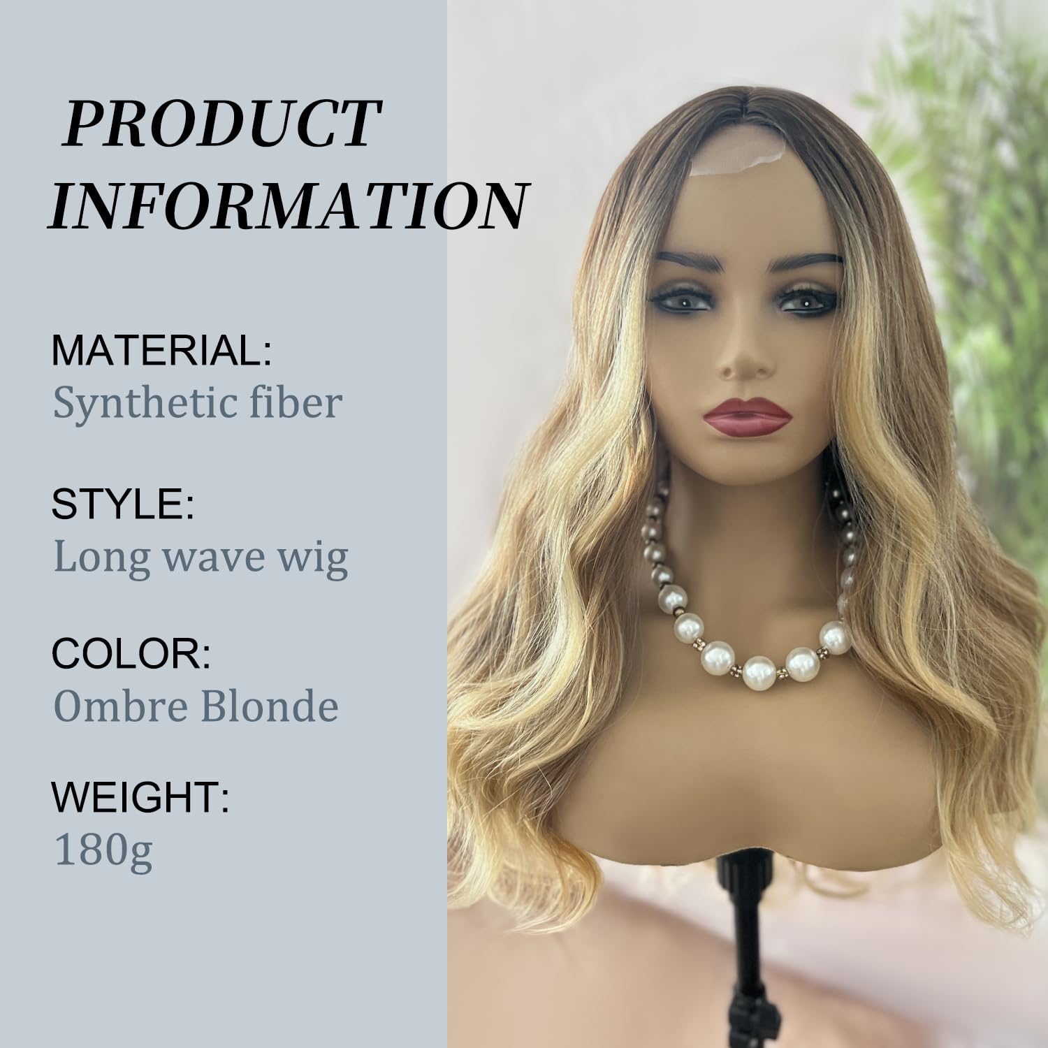 Halcyon Long Ombre Blonde Wavy Wig for Women 26 Inch Curly Wavy Middle Part Synthetic Wavy Wigs Natural Looking Heat Resistant Fiber Wig for Daily Party Use (Ombre Blonde)