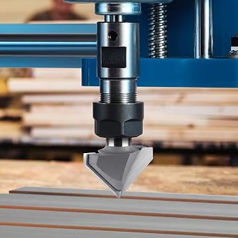 90 Degree V Bit 1/2 Shank, 1-1/2 Cut Diameter Carbide Tipped V Groove Router Bit Wood CNC Router Bits for Grooving, Chamfering, Engraving