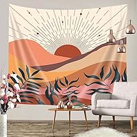 Vista 4 de Viajar Tapiz bohemio para colgar en la pared, estilo moderno de mediados de siglo, impresiones artísticas de pared contemporáneas para dormitorio