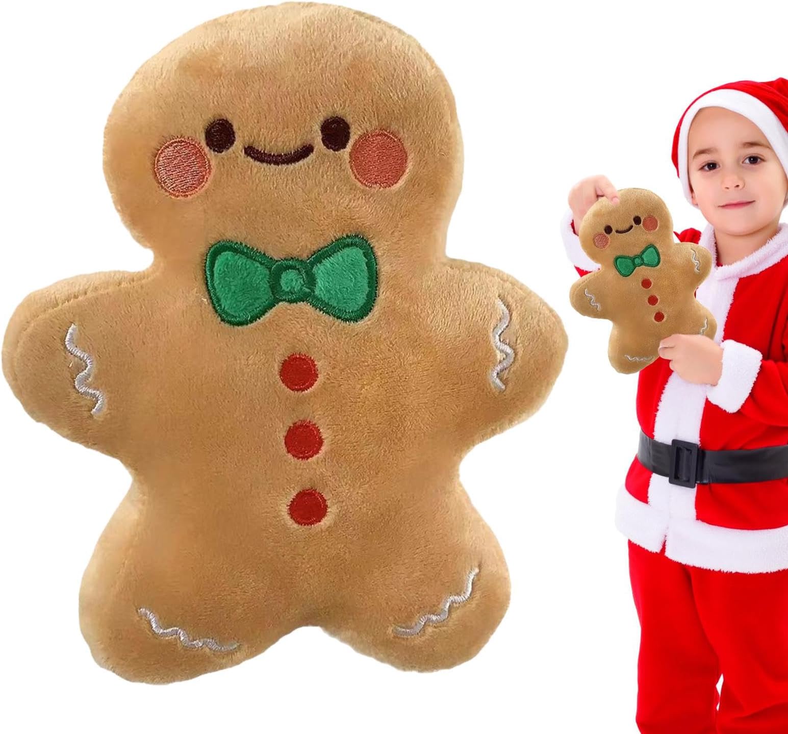 Plüsch Lebkuchenmann - Lebkuchen Kuscheltier | Lebkuchenmännchen Deko | Kissen Weihnachten | Weihnachtsdeko Kissen | Lebkuchenmann Plüsch | Lebkuchenkissen | Deko Kissen Weihnachten