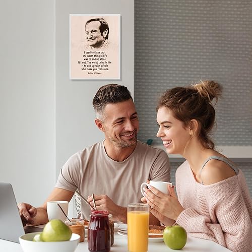 Miniatura 4 de AMERICAN LUXURY GIFTS Robin Williams "The Worst Thing In Life" - Fotografía inspiradora en sepia para decoración de pared para el hogar, oficina,