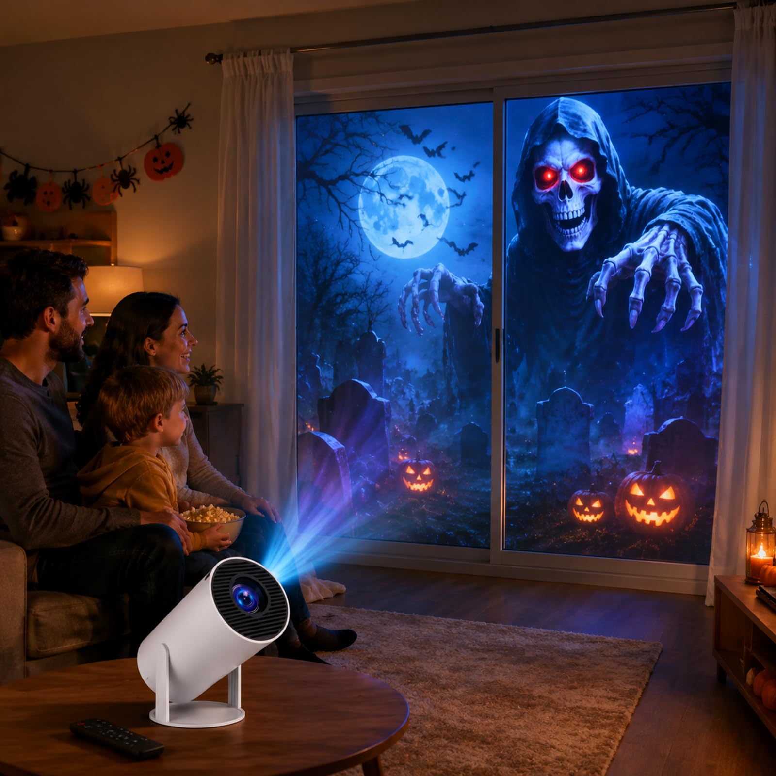 Panefright Halloween Window Projector with Animated Horror Scenes